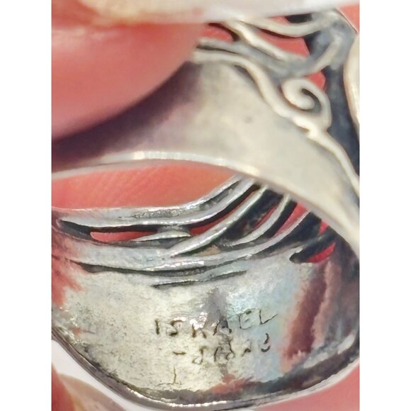 Labradorite Gemstone Sterling Silver Ring Size 7 Handcrafted In Israel - Picture 3 of 8